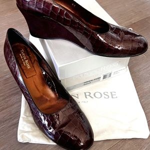 Taryn Rose Drawl Patent Croc Maroon Size 41